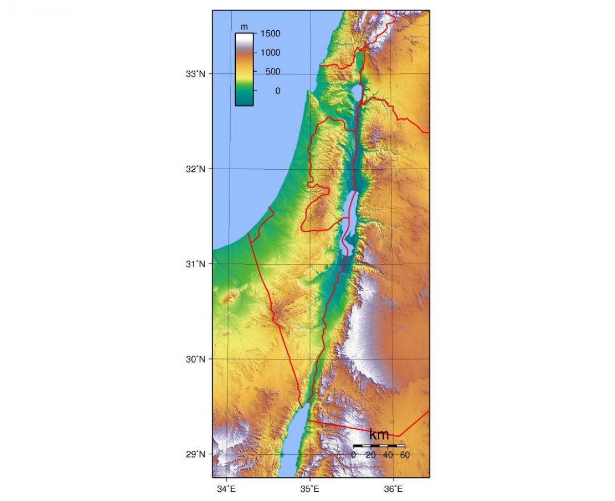 اسرائیل کا نقشہ بلندی