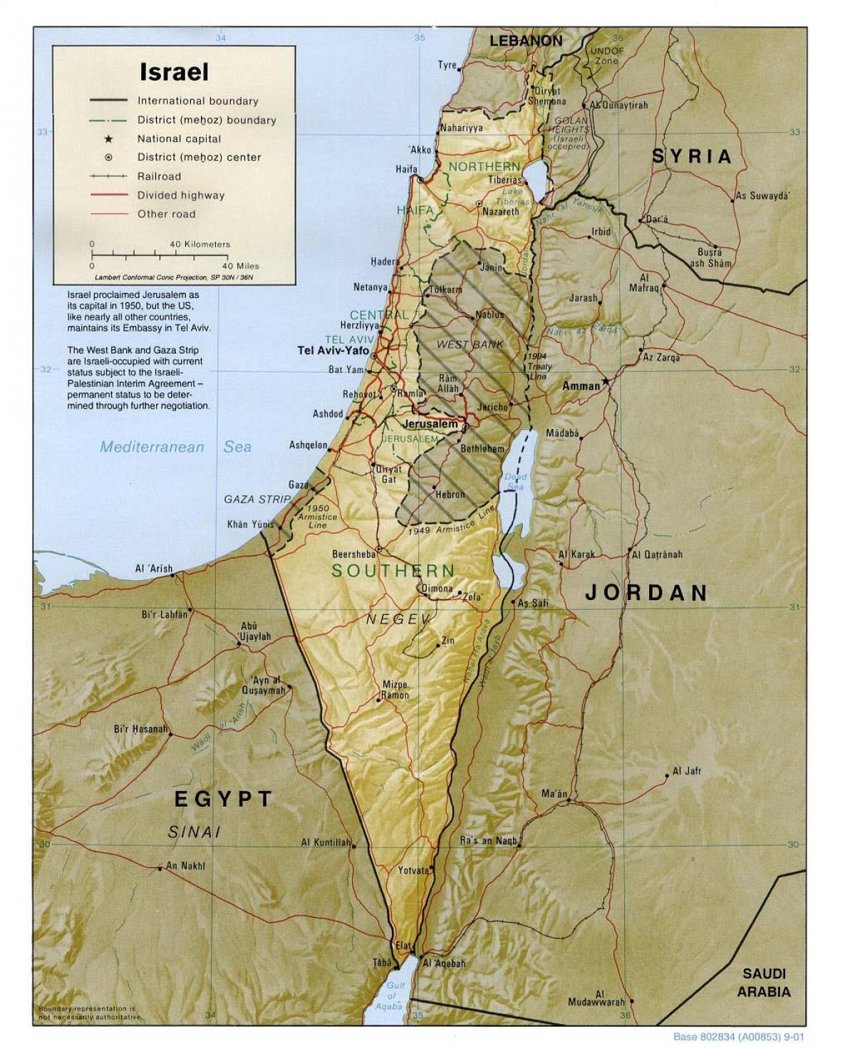 اسرائیل کا نقشہ جغرافیہ 