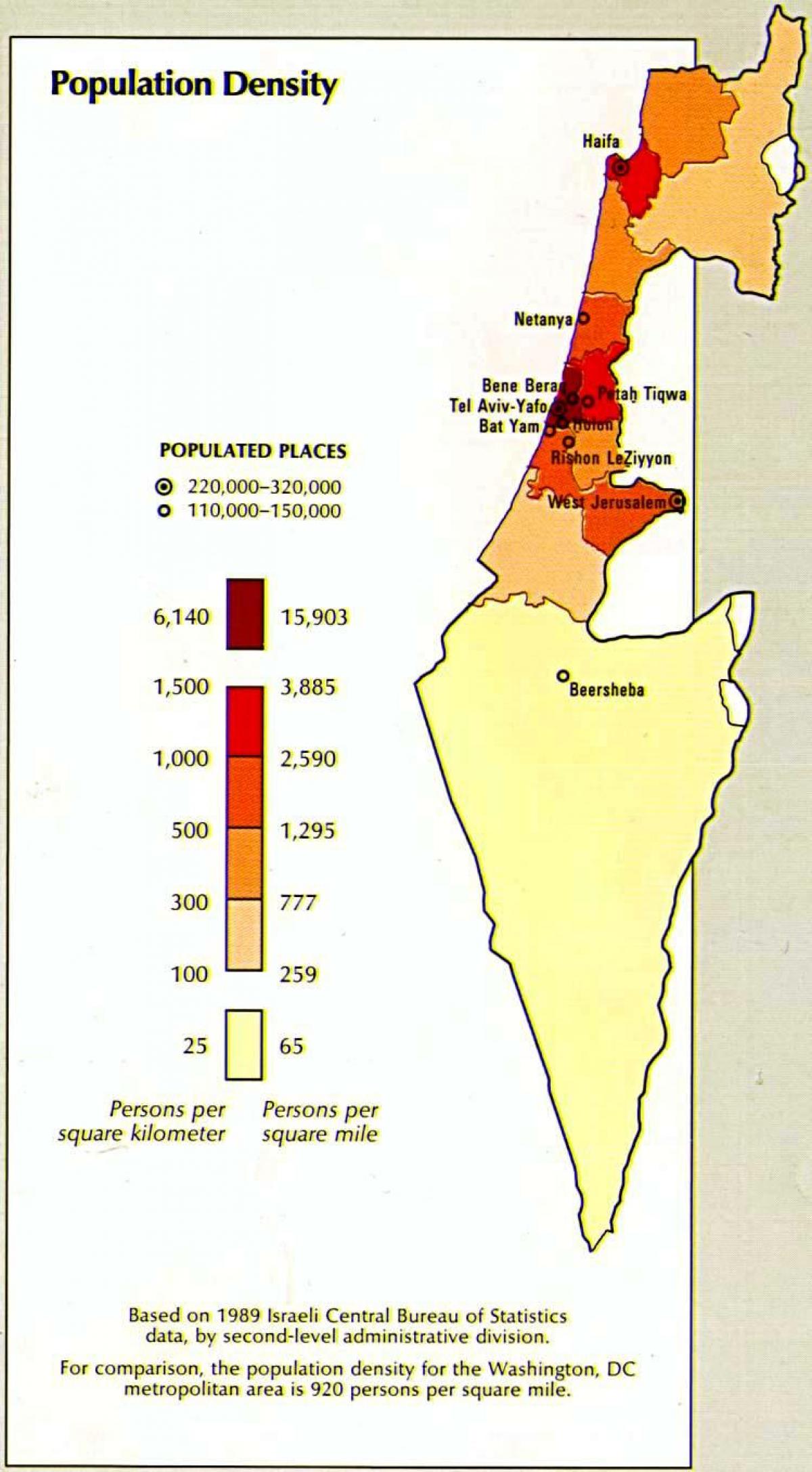 اسرائیل کا نقشہ آبادی