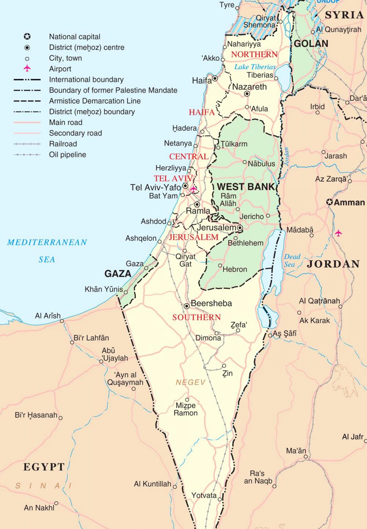 اسرائیل کا نقشہ سیاحوں